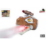 Marionnette dinosaure Dinoworld avec lumière et son à vapeur, 17 cm