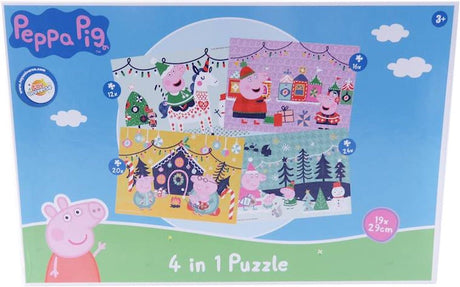 Van der Doelen Peppa Pig - Puzzle de Noël 4 en 1 - 12 à 24 pièces