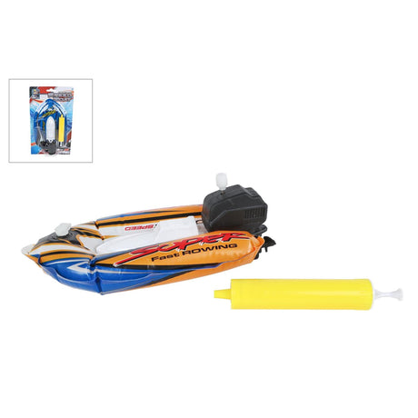 Bateau rapide gonflable avec pompe et fonction remontoir 17cm 3 assortis