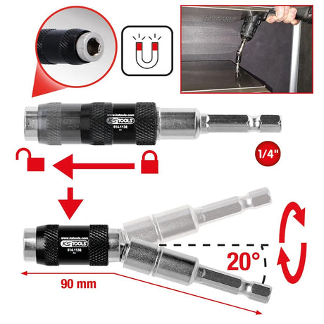 Ks tools ks-tools porte-embout magnétique. embout à dégagement rapide h 1 4 m.joint