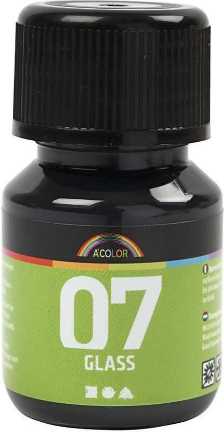 Peinture permanente pour verre A-color glass - noir, 30ml