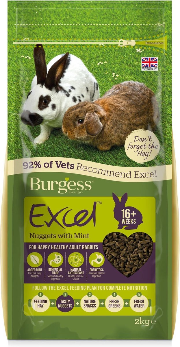 Burgess excel lapin nourriture pour lapin adulte 10 kg