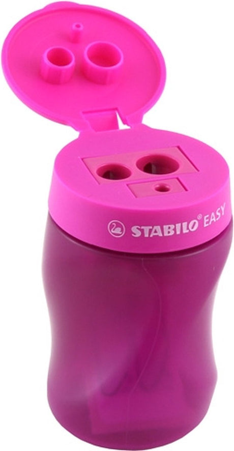 Stabilo easysharpener - taille-crayon ergonomique 3 en 1 - droitier - rose - convient à tous les crayons