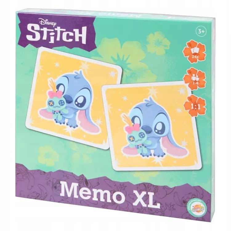 Intro disney stitch jeu de mémo amusant xl 24 pièces