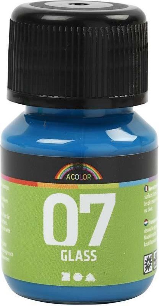Peinture permanente pour verre Creativ company - turquoise, 30ml