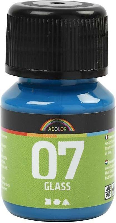 Peinture pour verre transparente A-color glass 30 ml turquoise