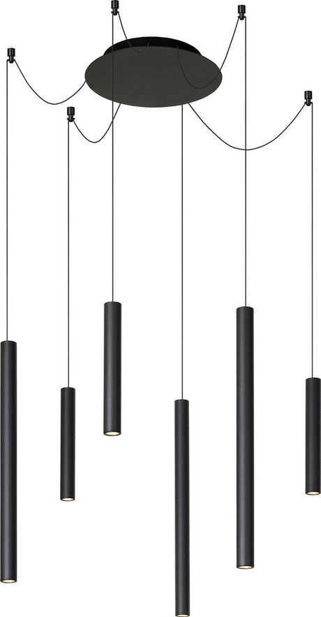 Lucide lorenz - lampe suspendue - ø 120 cm - LED dimmable - 6x4w 3000k - noir
