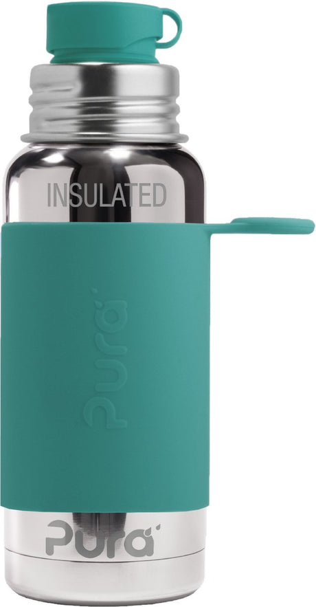 Bouteille de sport Pura thermos 475 ml - thermos - tasse thermos - sans plastique - à double paroi - avec bouchon de sport et manchon de sport - le dessus est interchangeable - menthe