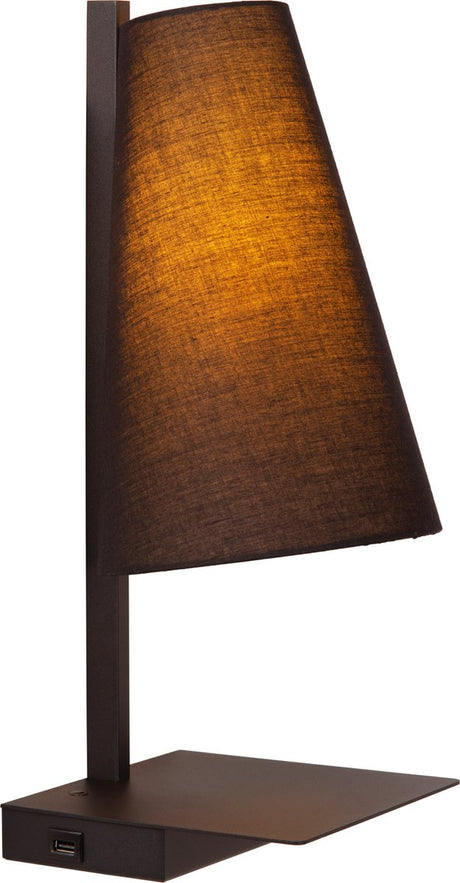 Lucide gregory - applique lampe de chevet - 1xe27 - avec point de chargement USB - noir