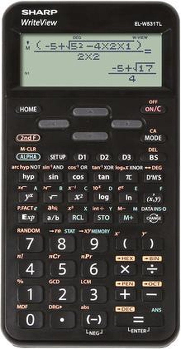 Calculatrice scientifique Sharp - elw531tlbbk - noir - 1x pile LR44 - sh-elw531tlbbk