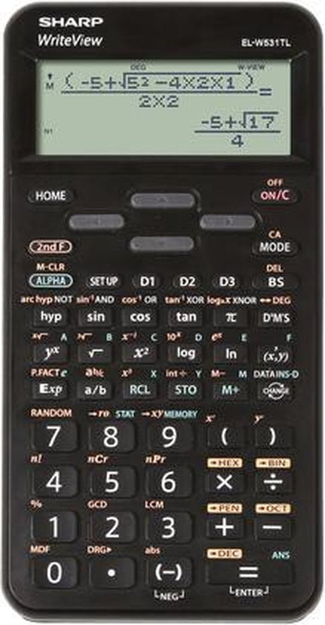 Calculatrice scientifique Sharp - elw531tlbbk - noir - 1x pile LR44 - sh-elw531tlbbk