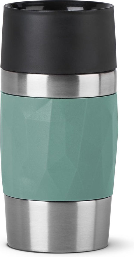 Tefal compact n2160310 mug de voyage - bouteille thermos - 300 ml - vert - étanche - convient aux boissons chaudes et froides