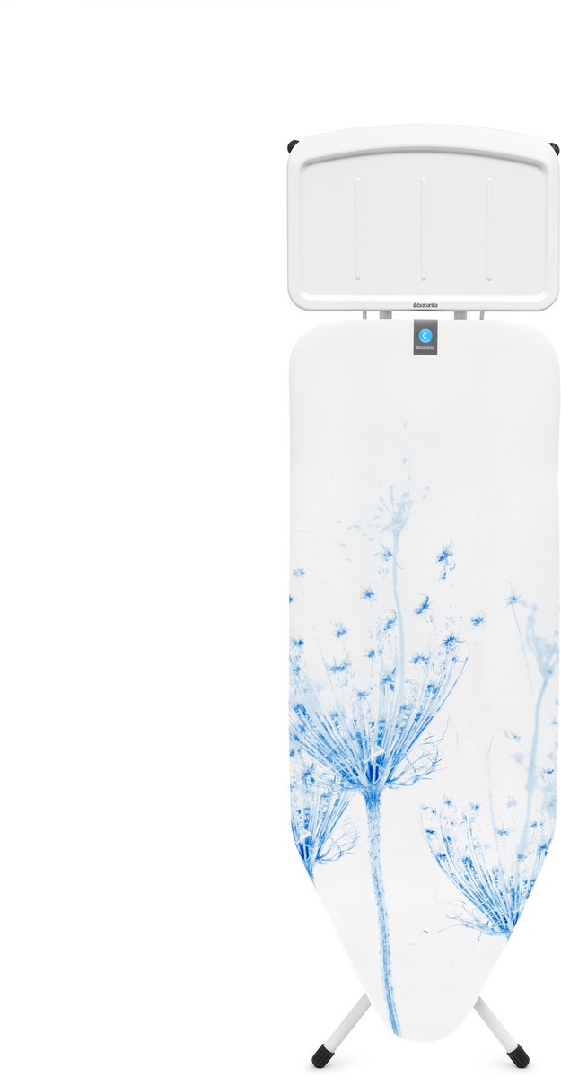 Brabantia planche à repasser c - pour centrale vapeur - 124 x 45 cm - fleur de coton