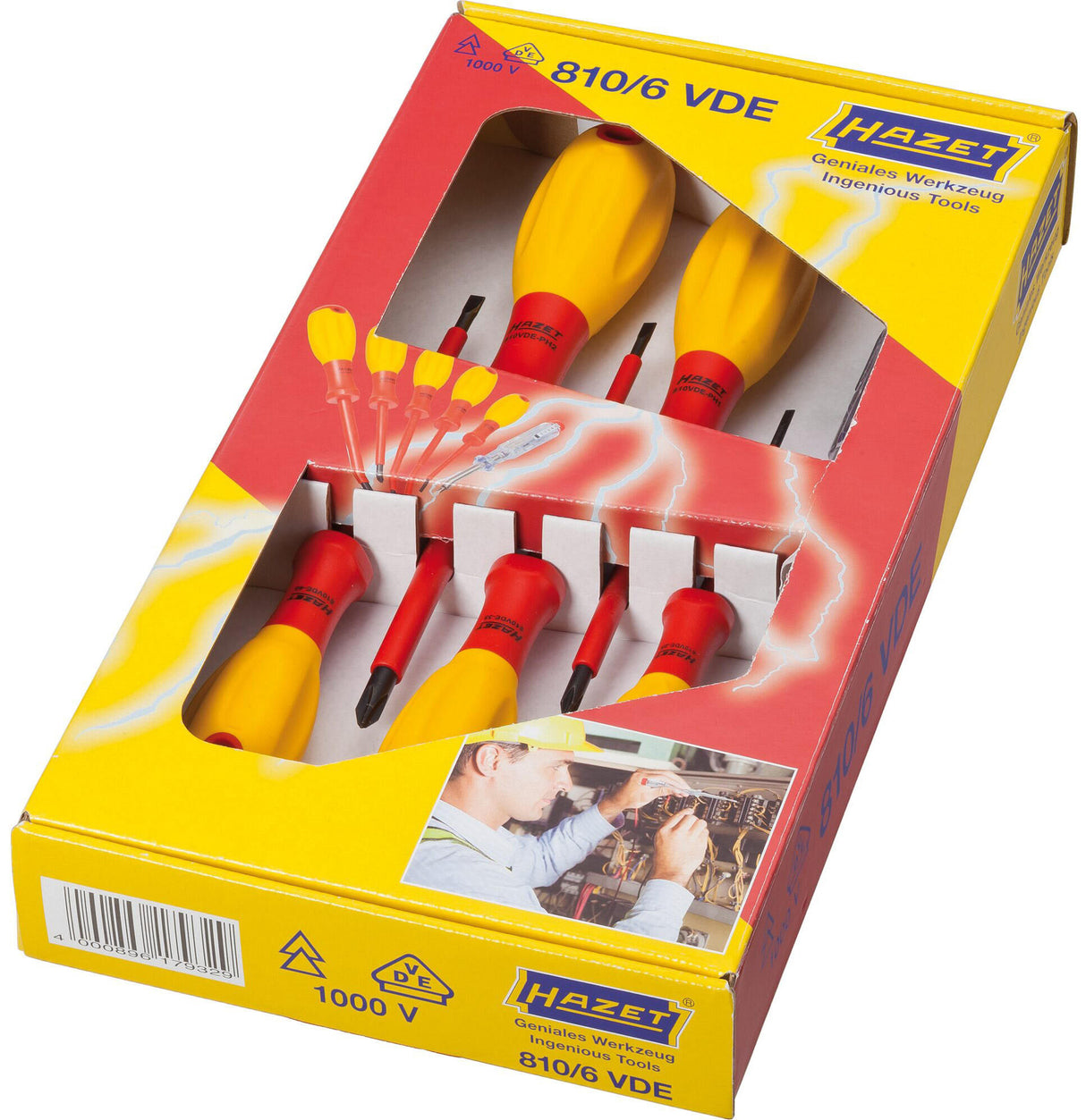 Hazet jeu de tournevis vde électricien schraubendr.s 6pcs.