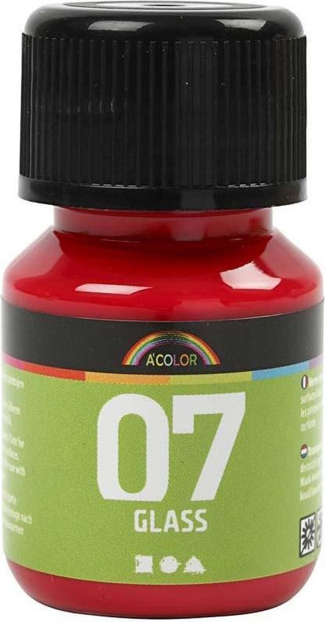 Peinture permanente pour verre A-color glass - rouge, 30ml