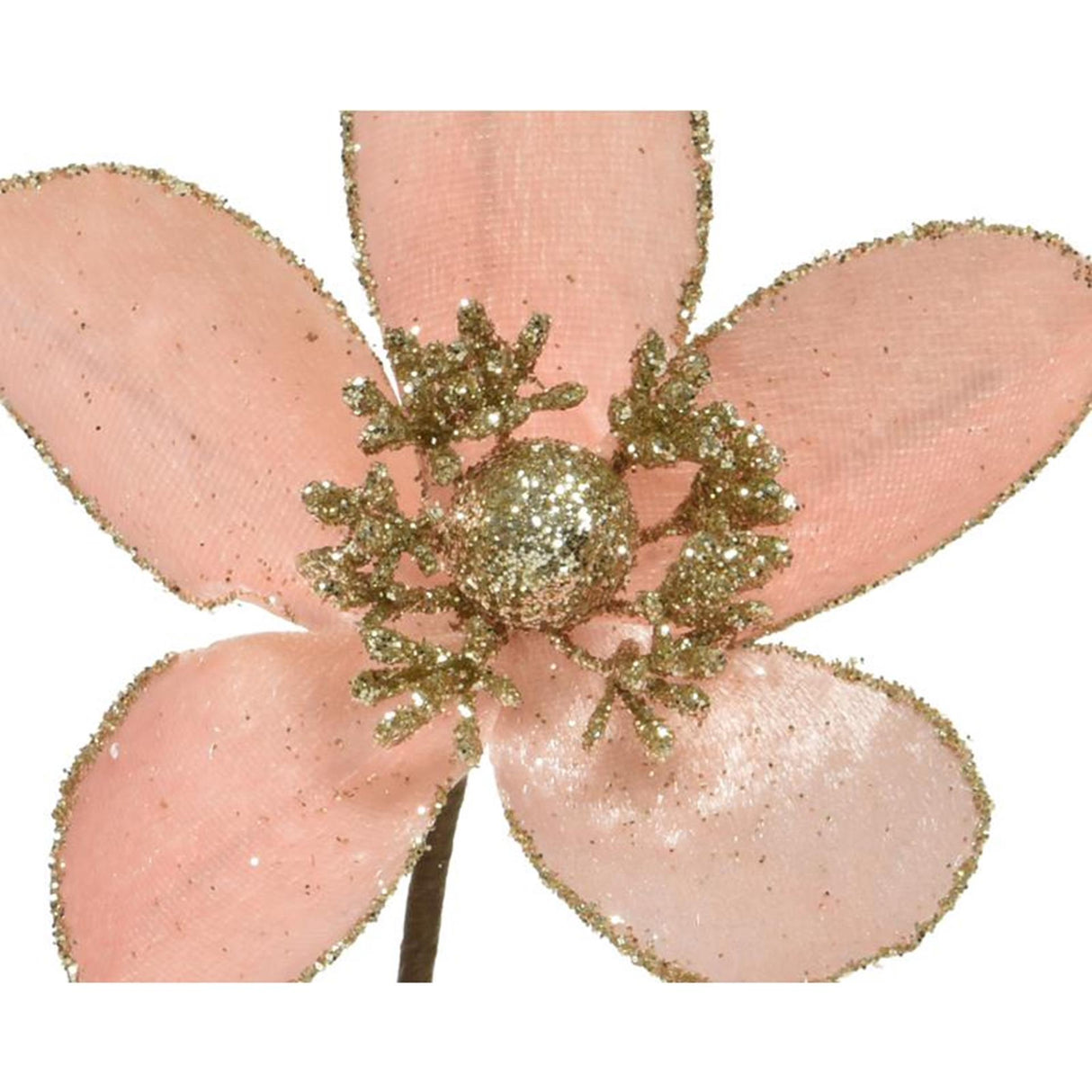 Fleur Decoris avec paillettes sur clip dia12cm