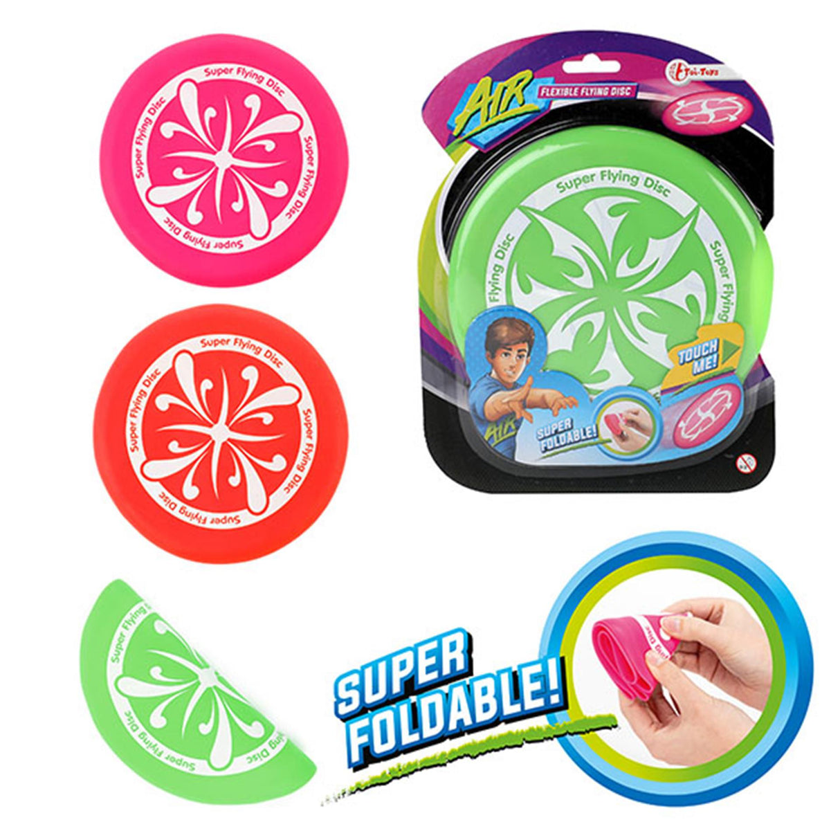 Toi-toys toitoys air frisbee en caoutchouc super flexible ø17cm