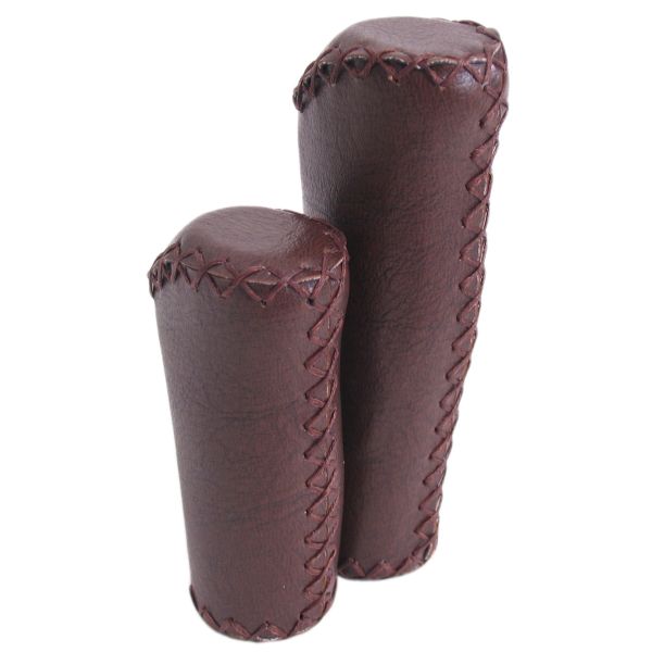 Jeu de poignées de bord en cuir artificiel - marron foncé mat - 135 92mm (emballage atelier)