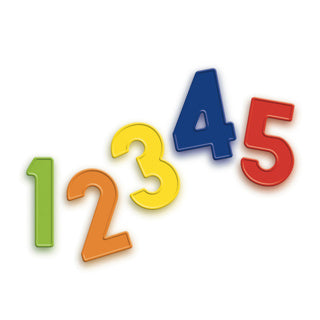 Aimants numérotés Quercetti, 48 pièces.