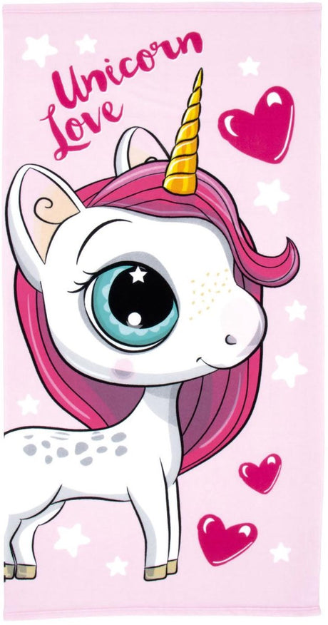 Serviette de bain licorne amour, 70x140