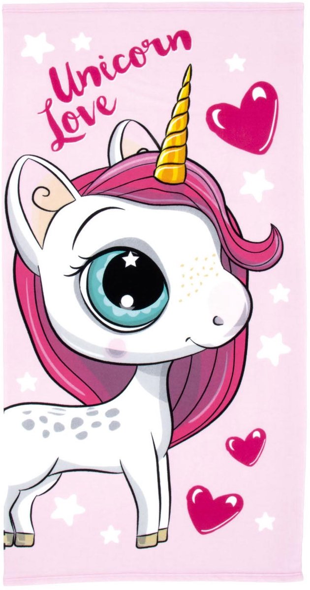 Serviette de bain licorne amour, 70x140