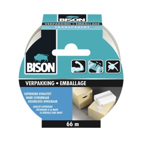 Ruban d'emballage Bison transparent 66m