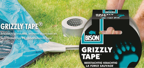 Rouleau de ruban adhésif Bison Grizzly argenté 10 m x 5 cm, bêtement puissant
