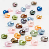 Perles d'eau douce Creativ Company, taille 5-6 mm, taille du trou 0,5 mm, env. 70 pièces, 40 cm 1 boîte