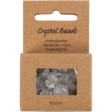 Perles de cristal Creativ Company, quartz clair, d 7-12 mm, diamètre du trou 1 mm, env. 63 pièces, couleurs transparentes, 63 pièces 1 boîte