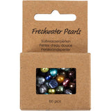 Perles d'eau douce Creativ company, d 5-6 mm, taille de trou 0,5 mm, couleurs de nacre, 60 pièces 1 boîte