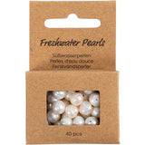 Creativ company perles d'eau douce, perforées dans le sens de la longueur, d 4 mm, diamètre du trou 1 mm, nacre, 40 pièces 1 boîte