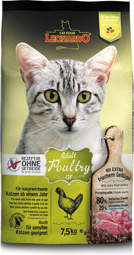 Leonardo adulte sans céréales - nourriture pour chat - volaille 7,5 kg