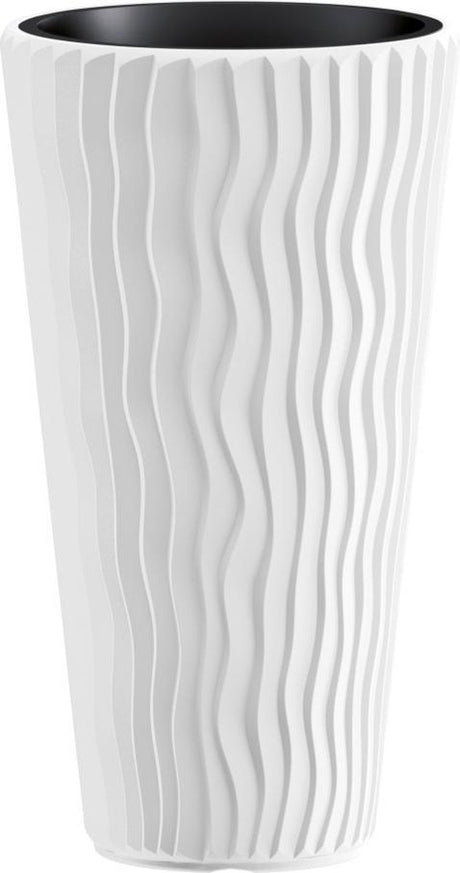 Prosperplast Sandy Slim - pot de fleur - blanc - cache-pot élégant et moderne - ø40 cm