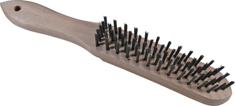 Brosse métallique Condor, brosse en acier, poteau en bois courbé à 4 rangées