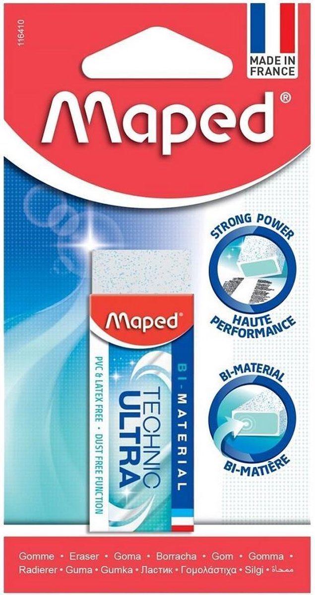 Maped office maped gomme technique ultra | blanc | blister avec 1 pièce