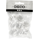Perles acryliques Creativ company, taille 27x30 mm, diamètre du trou 2,5 mm, transparent brillant, 8 pièces 1 boîte