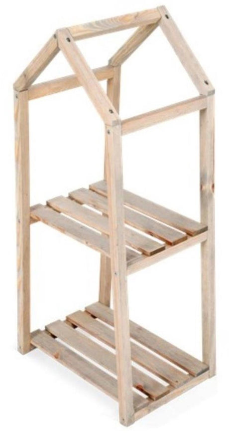 No brand Support à plantes à 2 étages 76 cm naturel | 2 pièces