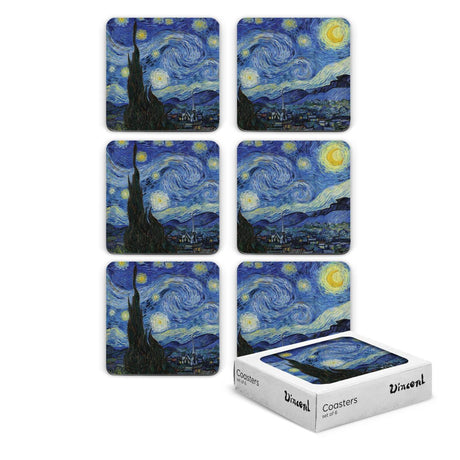Mtd onderzetters van gogh starry night 6 stuks