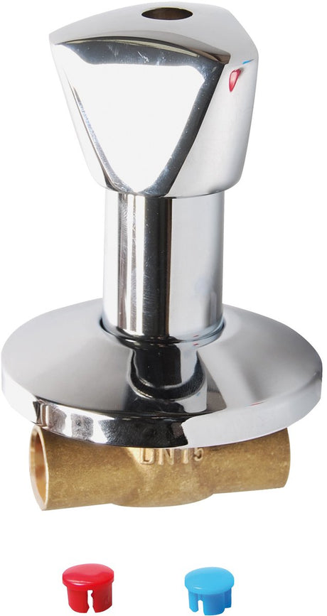 Robinet d'arrêt encastrable Kirchhoff - chromé - 22 mm - avec rosace