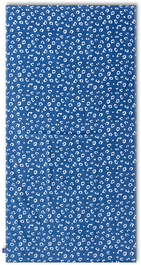 Léopard | serviette microfibre bleue 180 x 90 cm