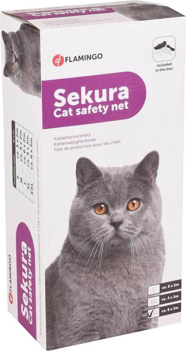 Filet de protection accessoire chat Flamingo - 3x6m - noir