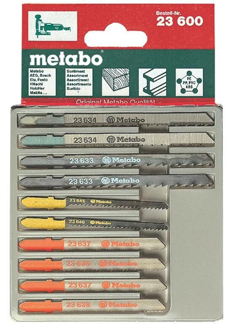 Accessoires Metabo Jeu de lames de scie sauteuse Metabo Jeu de lames de scie à points 10 pièces Metabo