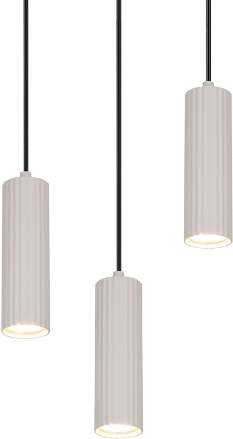 Trio soka - lampe suspendue - gris chaud - excl. 3x gu10 5 w - montage au plafond - réglable en hauteur