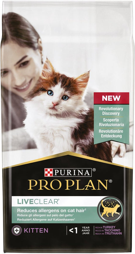 Pro plan kitten liveclear nourriture sèche pour chat - dinde - 1,4 kg