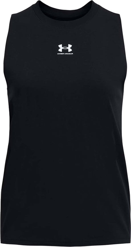 Under armour ua rival muscle tank-blk chemise de sport femme - noir - blanc