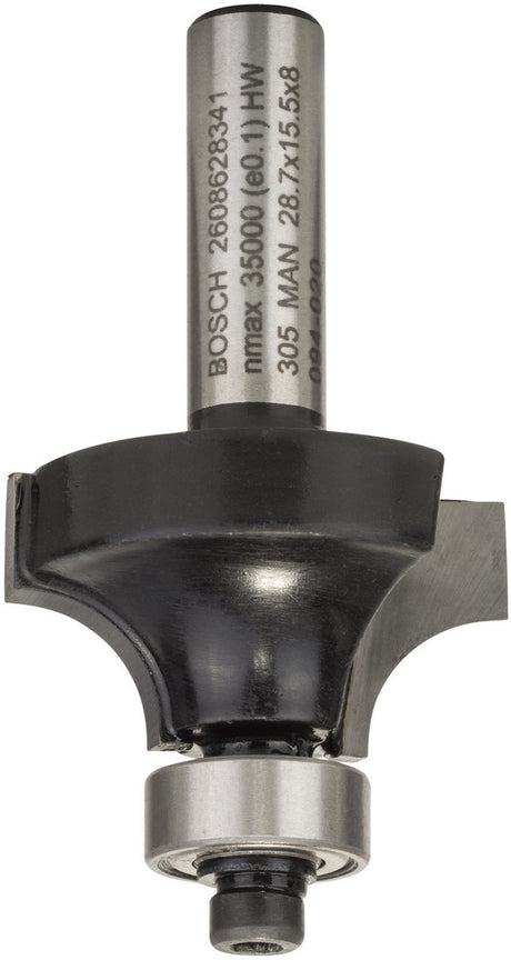 Bosch - fraises à profil arrondi 8 mm, r1 8 mm, l 15,5 mm, g 53 mm