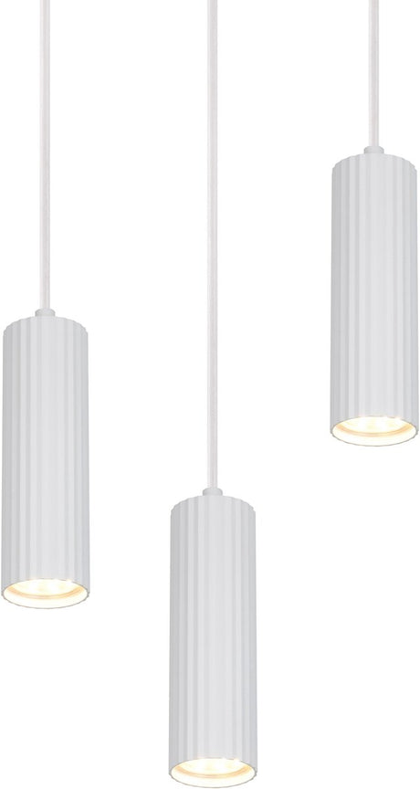 Trio soka - lampe suspendue - blanc mat - excl. 3x gu10 5 w - montage au plafond - réglable en hauteur