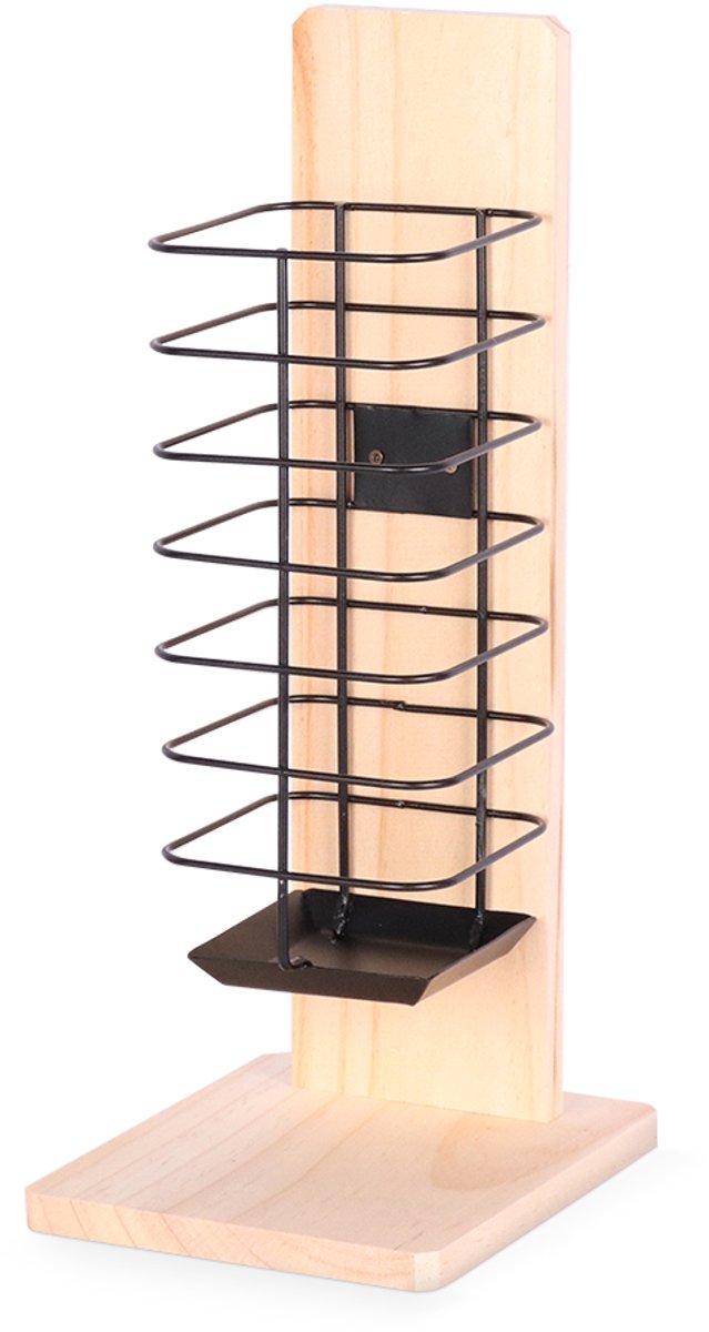 Duvo rongeurs - plus - râtelier à foin en bois avec métal noir -14x18x37cm