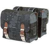 Basil Bohème Double Bicycle Bag - Black - 35L - Water -repellent - Détails d'apprentissage de l'art