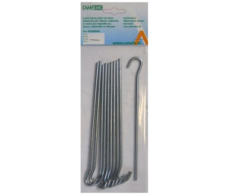 Campking 10x piquet de terre en aluminium ouvert 24cm